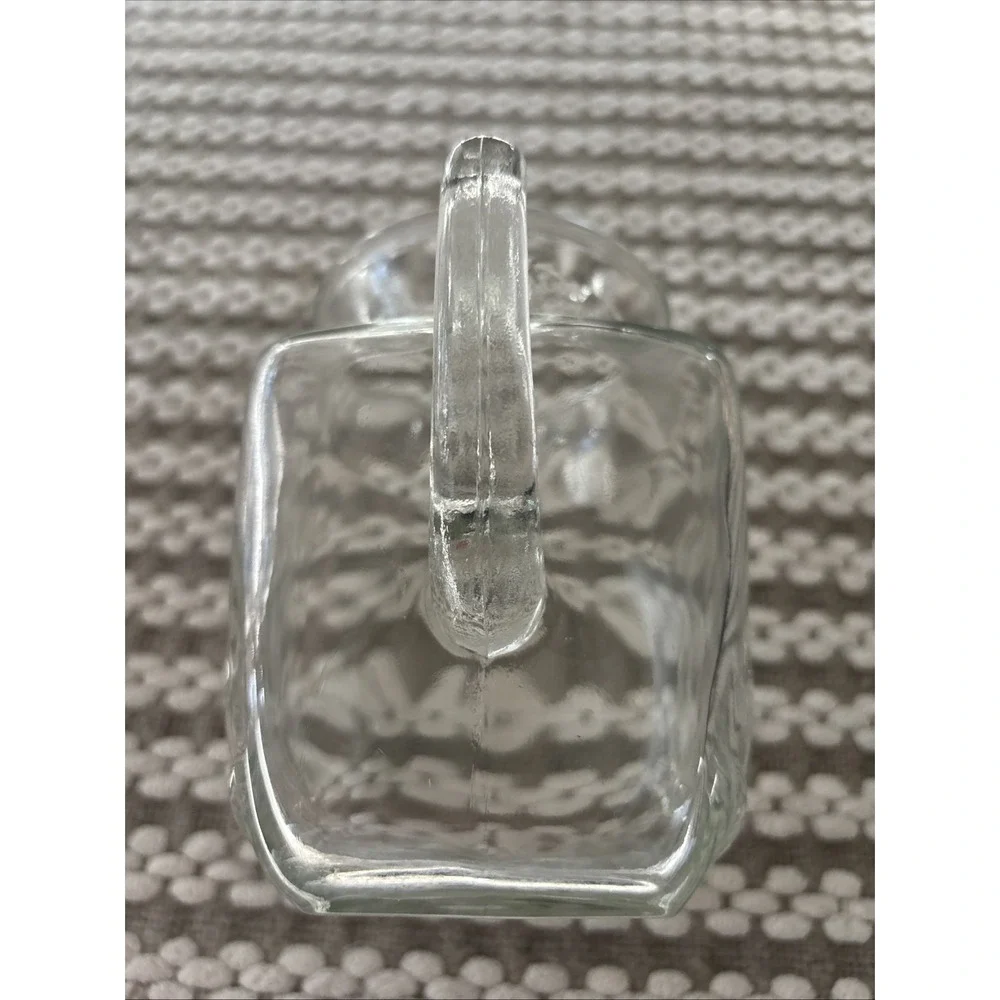 Federal Glass Small Square Starburst Pitcher Vintage Clear EUC‎